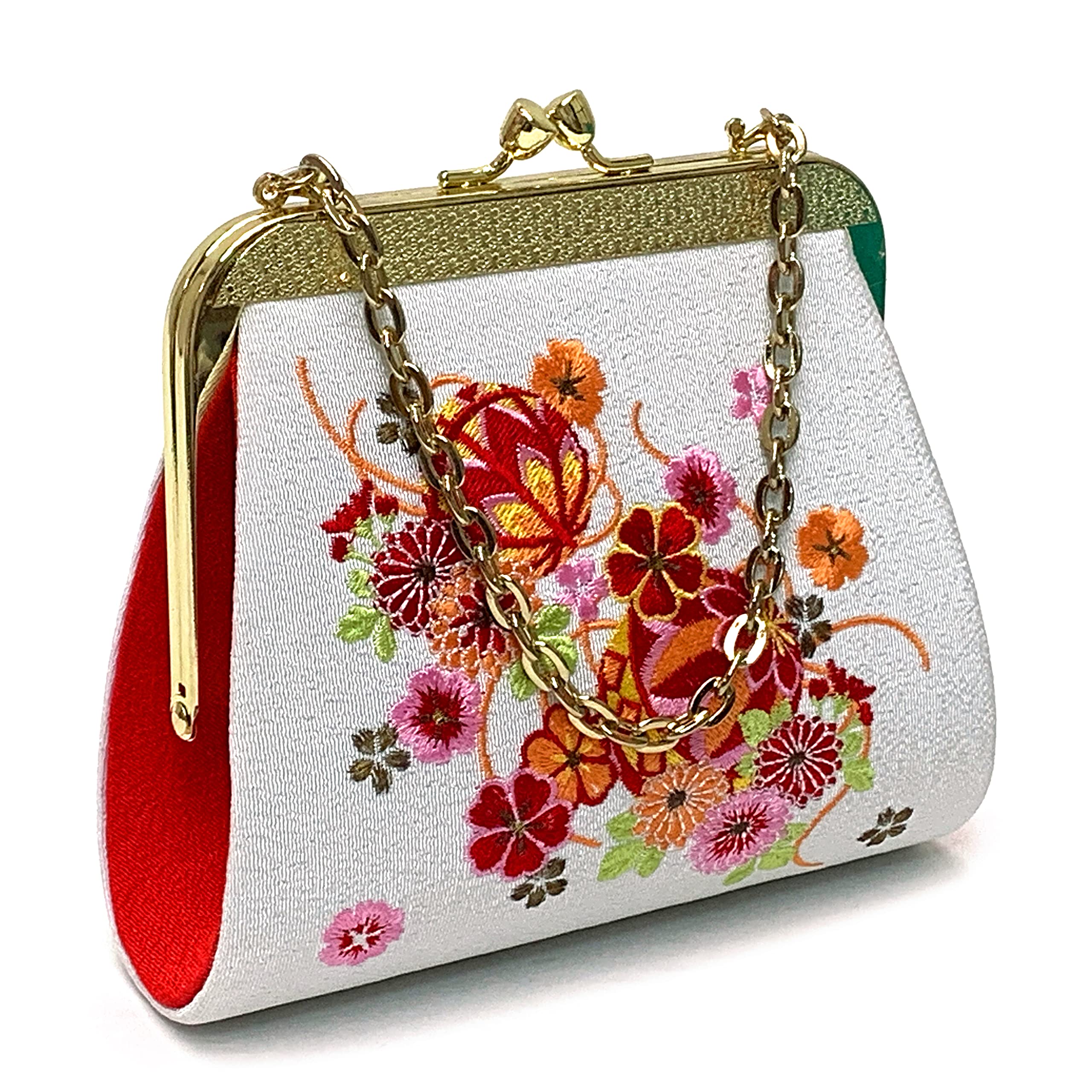 

Muromachi Bag Brand Embroidered Pattern Bag Synthetic Fiber Mari and [Kyoto st. ] Shichi-Go-San R K Children s White, Chrysanthemum RK-bg