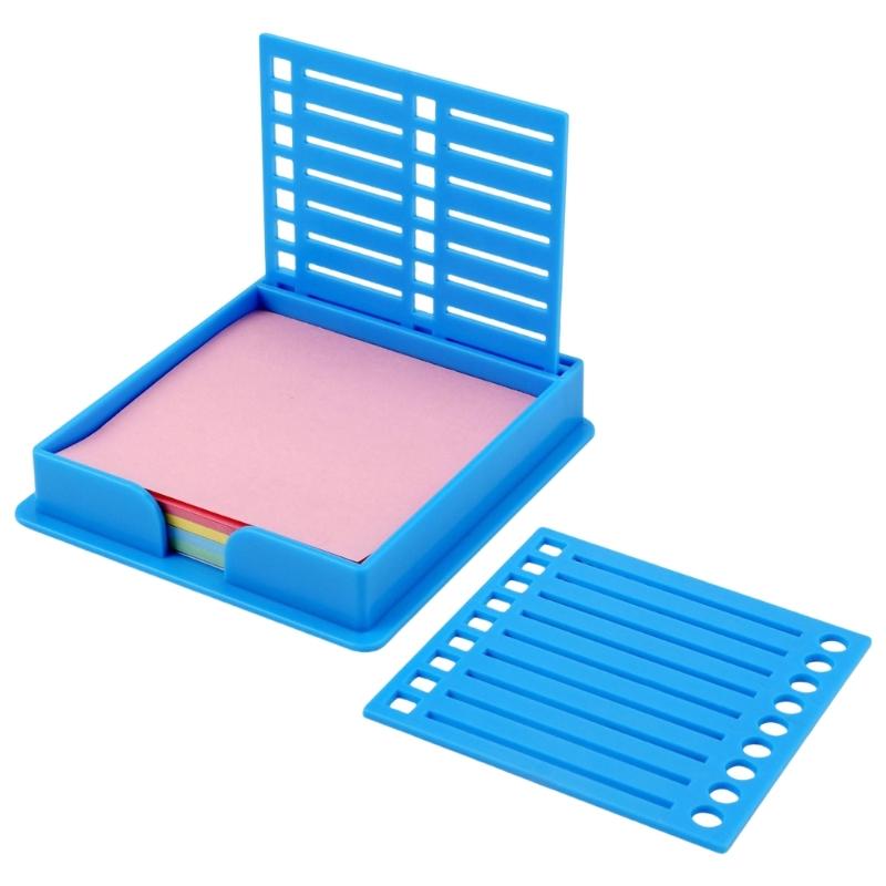 

Multipurpose Sticky Note Dispenser with Stencil Templates Porable Accessory for Efficient Office Desk Organization небо синє кольору