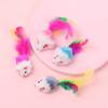 10 Pcs New Plush Cat Mouse Toys Mice Rattle Set Interactive Pet Toy for Kittens Assorted Catnip Toys with Colorful Feather Tail