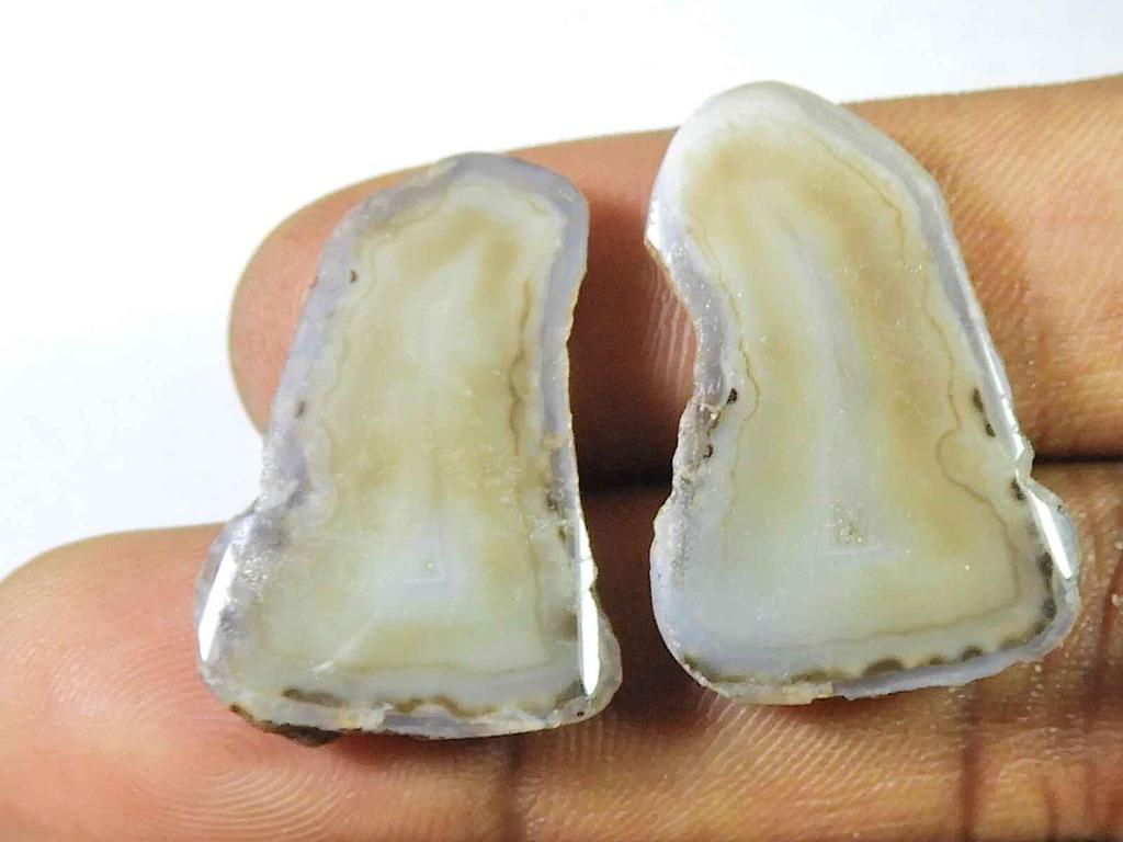 44 Karat Schwarzer Scheibe Gefärbter Druzy Achat Passendes Paar Ausgefallener Loser Edelstein 15X28MM SK-2223