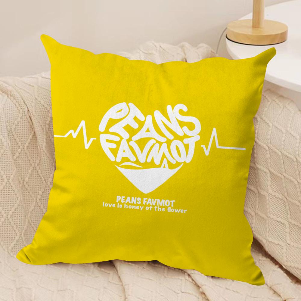 Creative Love Letters Cushion Cover Silky Short Plush DoubleSided Printed Pillow Case for Sofa All Seasons Home Decor Gift