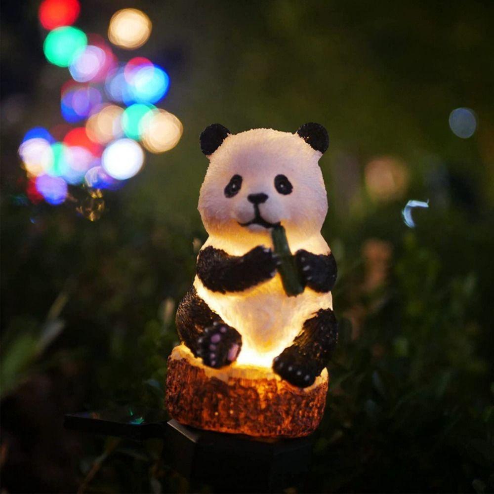 

Светодиодный солнечный светильник для газона Panda, смоляной солнечный ночной светильник, солнечный ландшафтный светильник на открытом воздухе