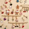 Xmas Clip-on Pendant Keychains 2/5/10Pcs Mixed Styles for Christmas DIY Craft Making Holiday Party Small Gifts Decor