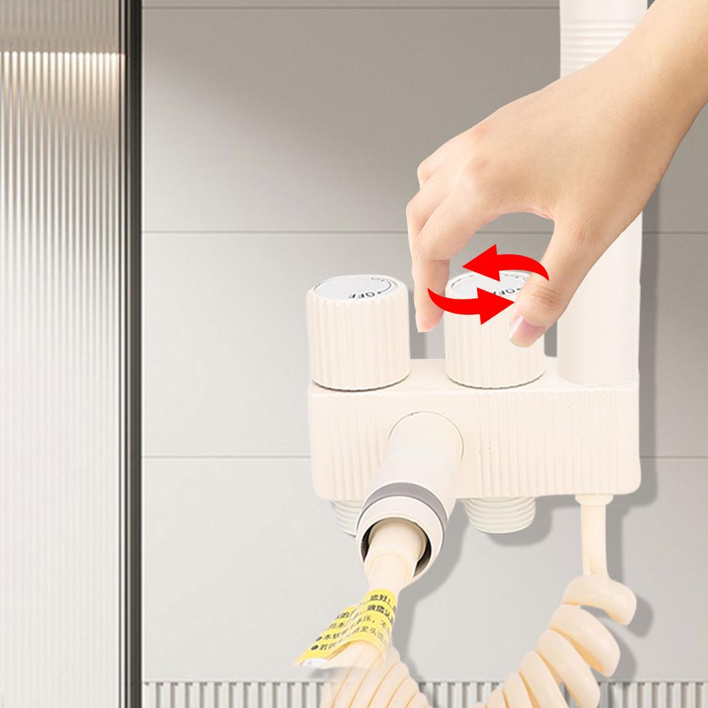 Handheld Bidet Sprayer Kit with Dual Control Valve Multi Function Copper Toilet Faucet Wall Mount