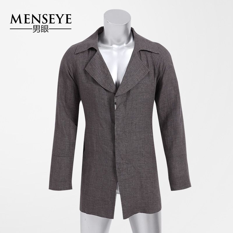 Menseye Menseye Autumn Dark Gray Casual Linen