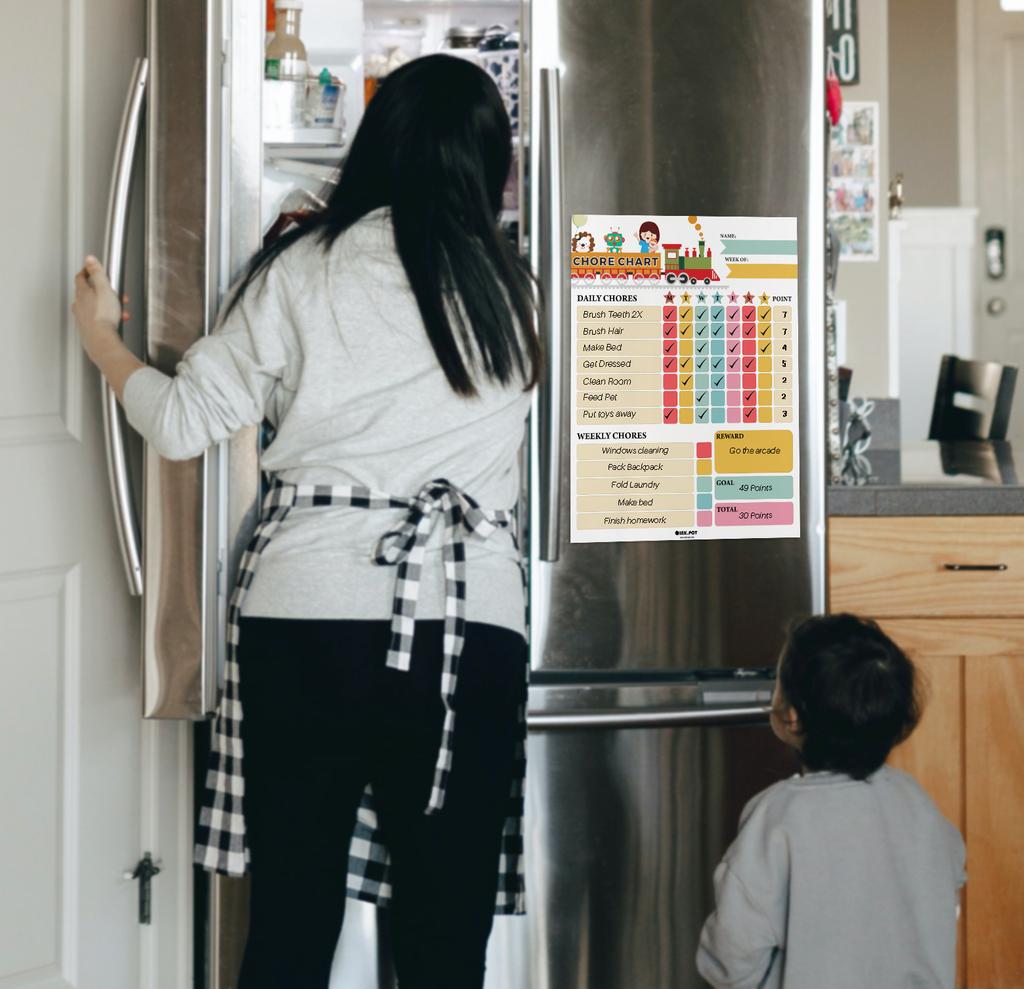 Inkdotpot Magnetic Dry Erase Weekly  Daily Chore Chart Schedule Board for Kids Chores Reward Chart,Good Behavior Chart