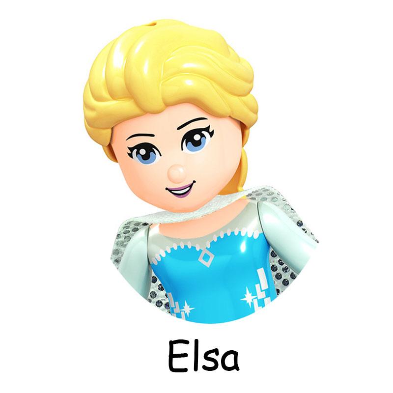 Non-Toxic Fairy Tale Princess Children Belle Beast Cinderalla Anna Olivia Model Figure Blocks Construction Building Bricks Toys For Children