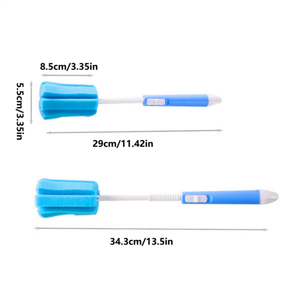 Adjustable Long Handle Soft Sponge Brush Kitchen Washing Cleaning Tool For Coffee Drink Wineglass Bottle Glass Cup Brush