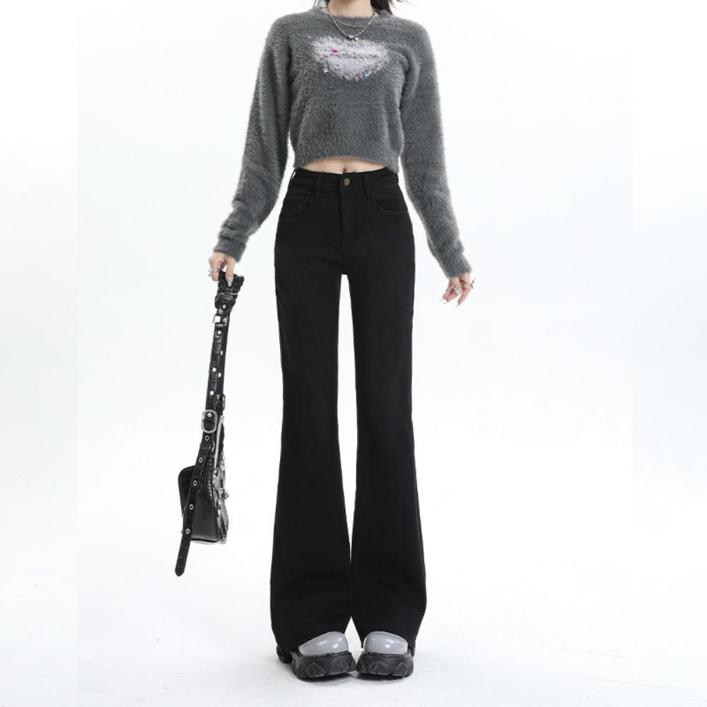 Autumn and winter new micro-flared jeans women's fashion design sense high waist and thin jeans
