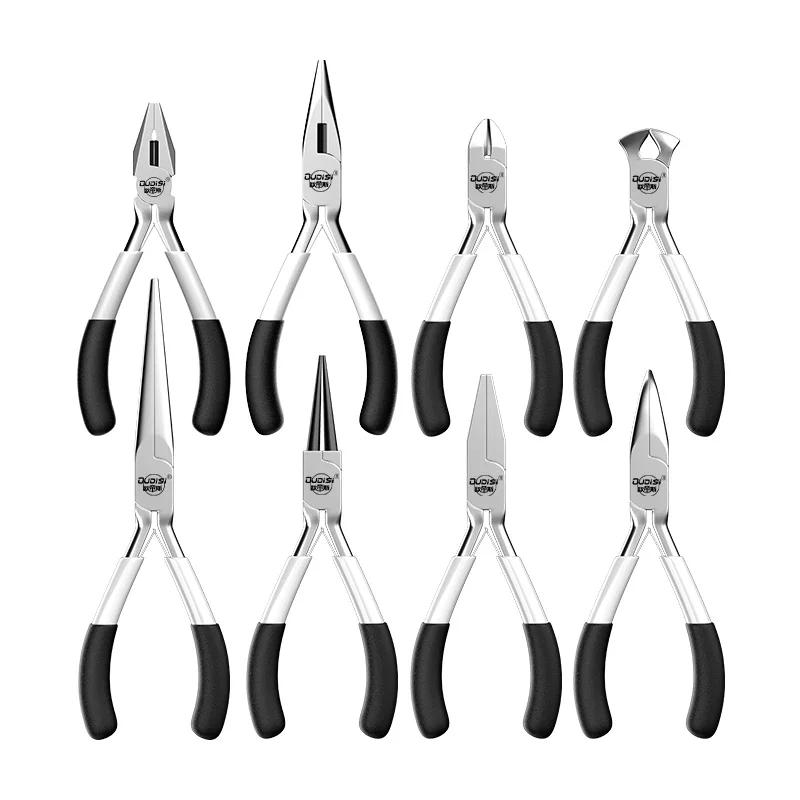 8 Pcs/Set Mini Jewelry Pliers Carbon Steel Jewelry Plier Sets Flat Nose / Sharp-Nose 5inch Mini Diagonal Pliers Hand Tools Kit