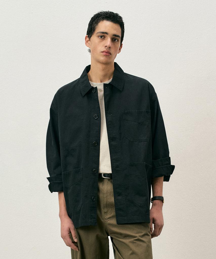 Costume O’Clock Cotton French Washed Work Jacket Navy Coosjk041Navy