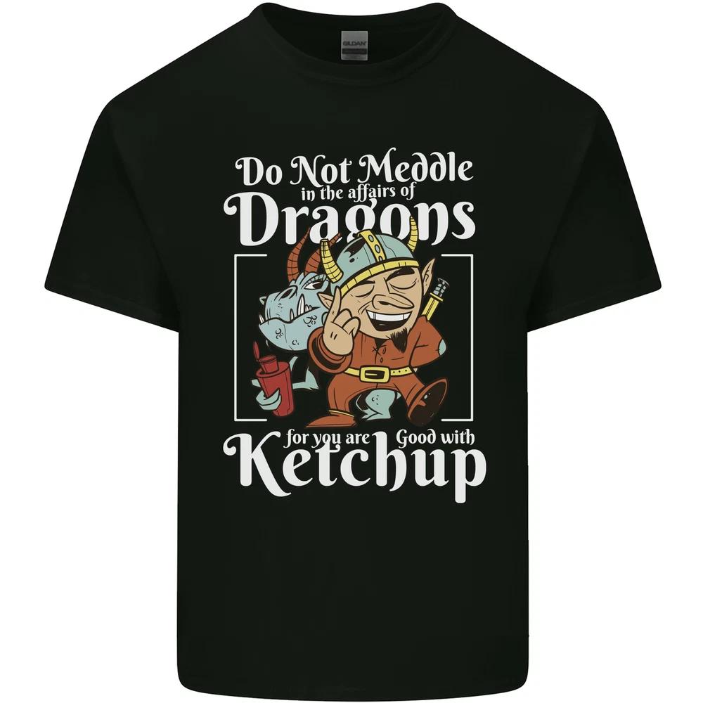 Good With Ketchup Dragon Role Play Games RPG Unisexs Light Cotton TShirt S