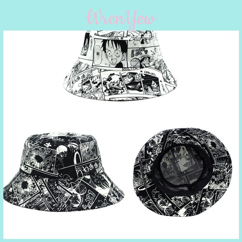 Stylowa Kapelusz Rybacki Bucket Hat Z Nadrukiem Luffy'ego Z Anime One Piece Dla Mężczyzn I Kobiet Na Zewnątrz