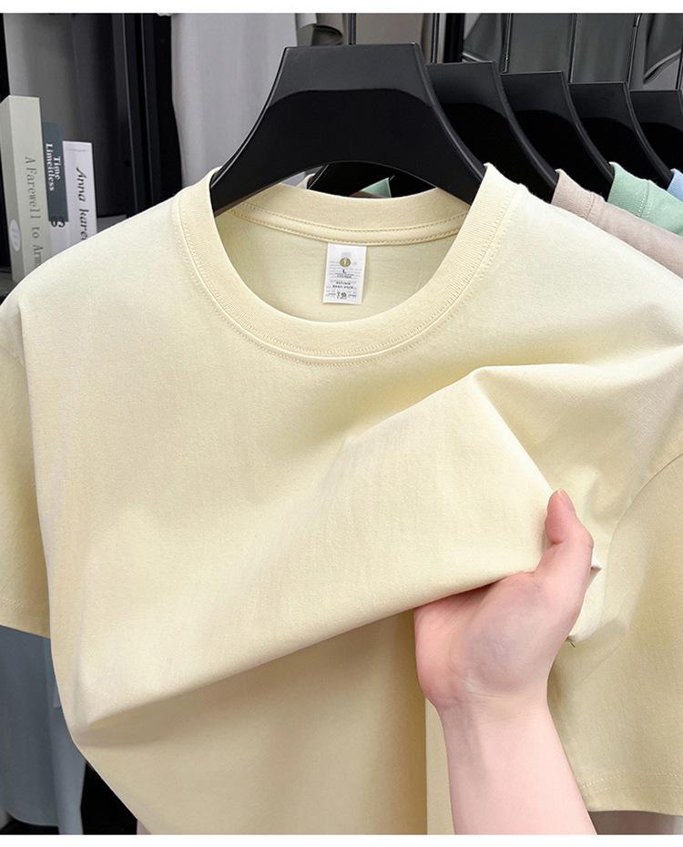 Men's 100% Cotton Casual Short-Sleeve Round Neck T-shirt - Solid Color, Summer Style