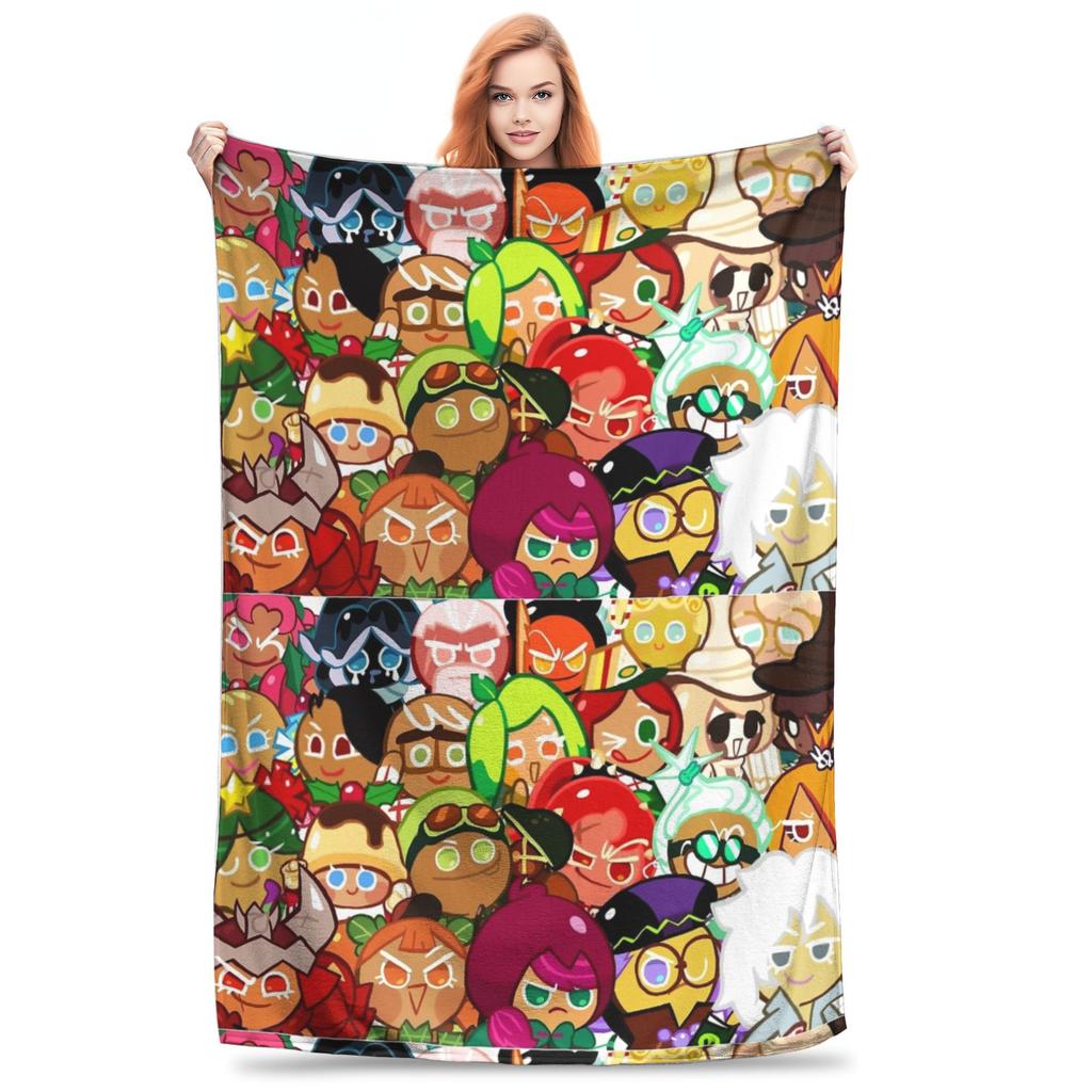 Milky Way Cookie Fleece Blanket Cookie Run Kingdom Creative Throw Blankets for Home Hotel Sofa 150*125cm Quilt