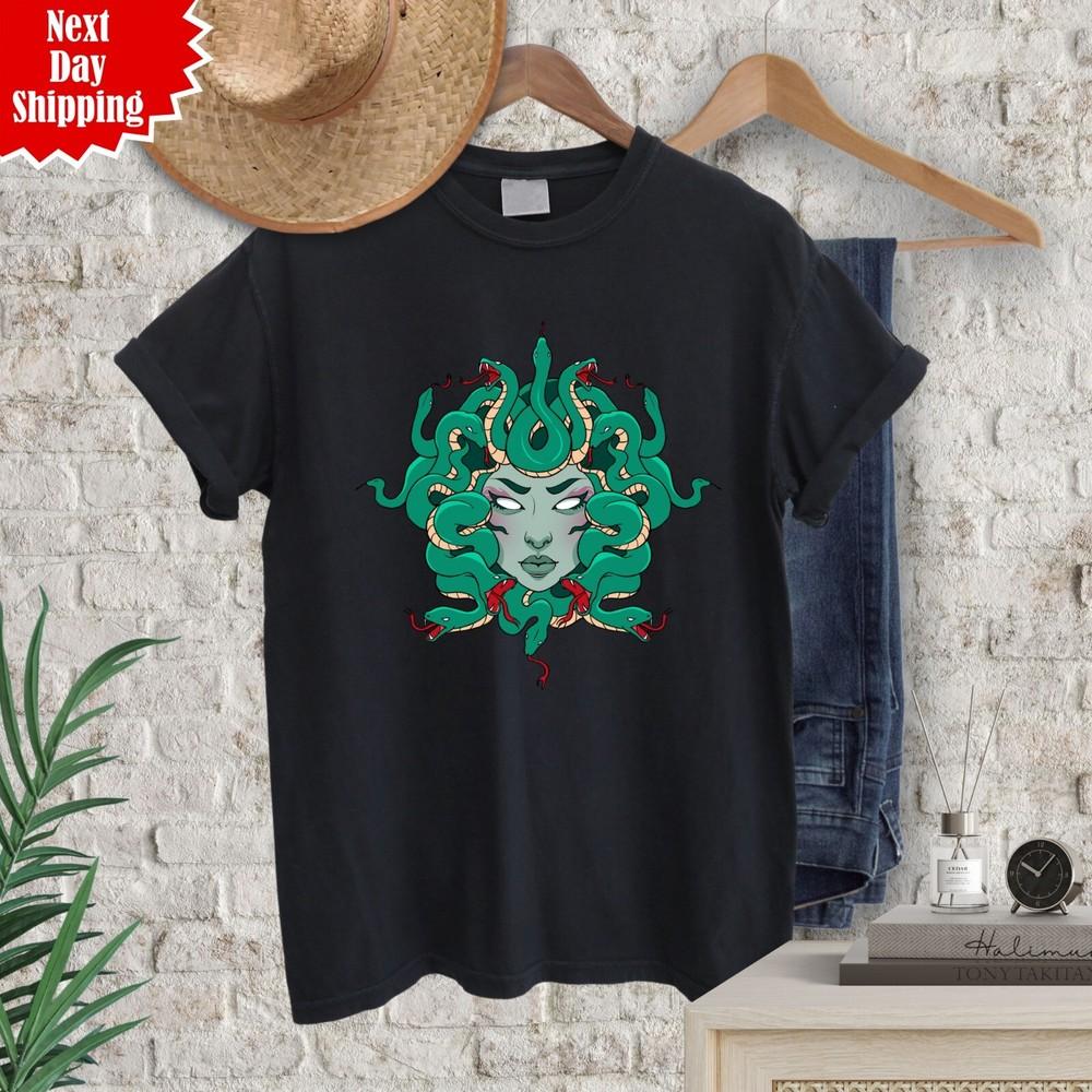 

Medusa T Shirt Monster Gorgon Snake Printed Mythology Unisex Short Sleeve T Tops 3XL
