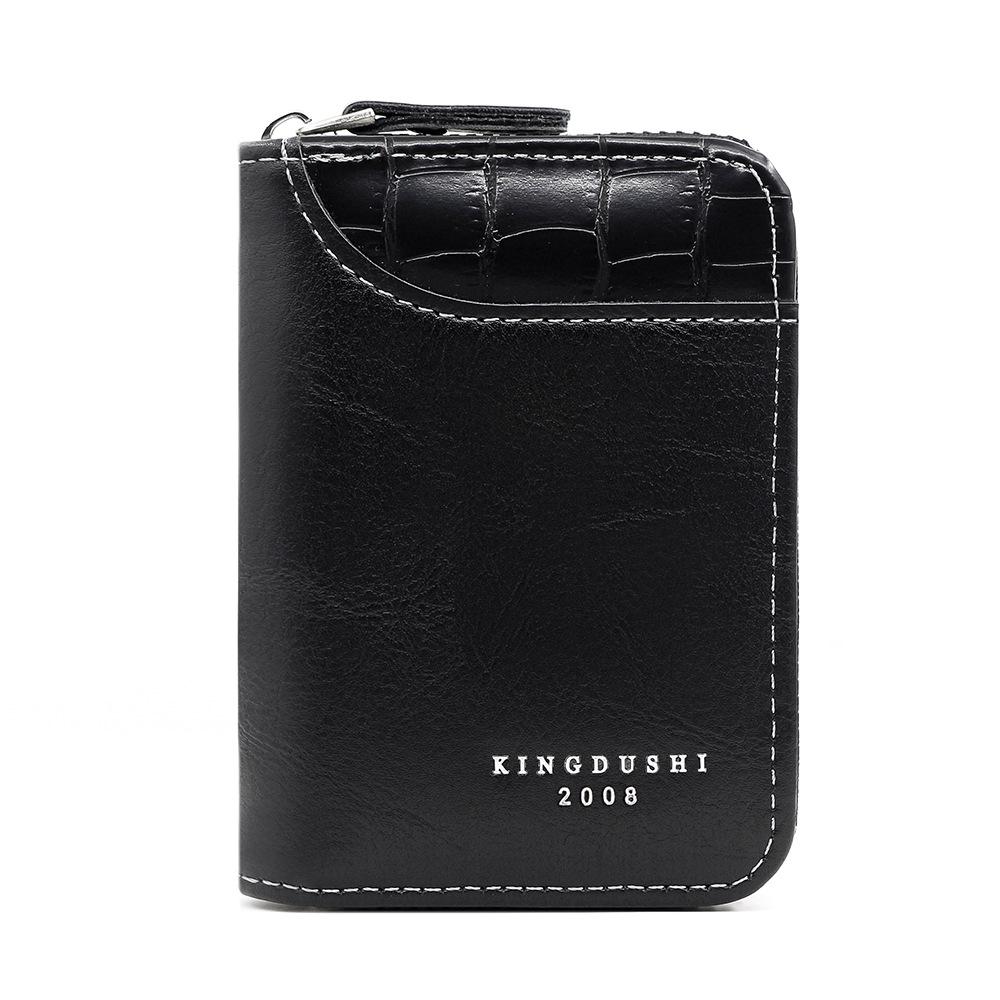 Мужской кошелек-кардхолдер с RFID-защитой, на молнии, в виде гармошки, большой вместимости, кожаный органайзер для карт