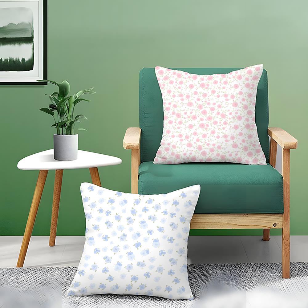 Elegant Flowers With Artistic Patterns Pillow Case Double-Sided Plush Sofa Cushion Covers Organic Breathable Invisible Zipper