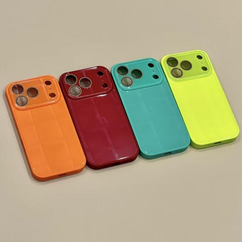 Luxus Gehärtetes Glas Kamera Schutzhülle für 17 16 15 14 13 12 Pro Max 11 Stoßfester Bumper Harte Glänzende Rückseite