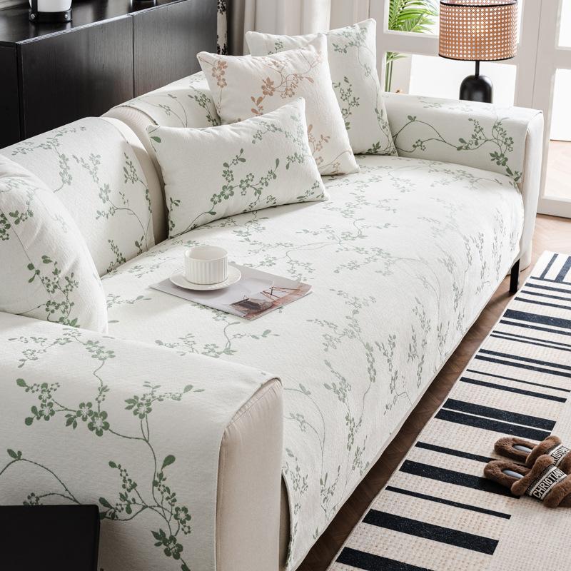 

Chenille Sofa Cushion French Retro Non-Slip Cover Universal Four Seasons Backrest Towel Soft Comfortable 70*70cm