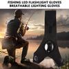 Goodman-pêche led lampe de poche torche gant respirant éclairage gants gauche
