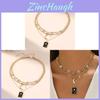 Geometric Star Moon Necklace For Women With Zinc Alloy Pendant Boho Style Casual Jewelry