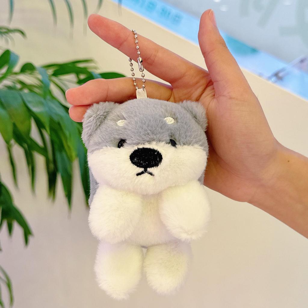 Husky Plush Dog Keychain - Cute Cartoon Puppy Bag Charm & Fashionable Doll