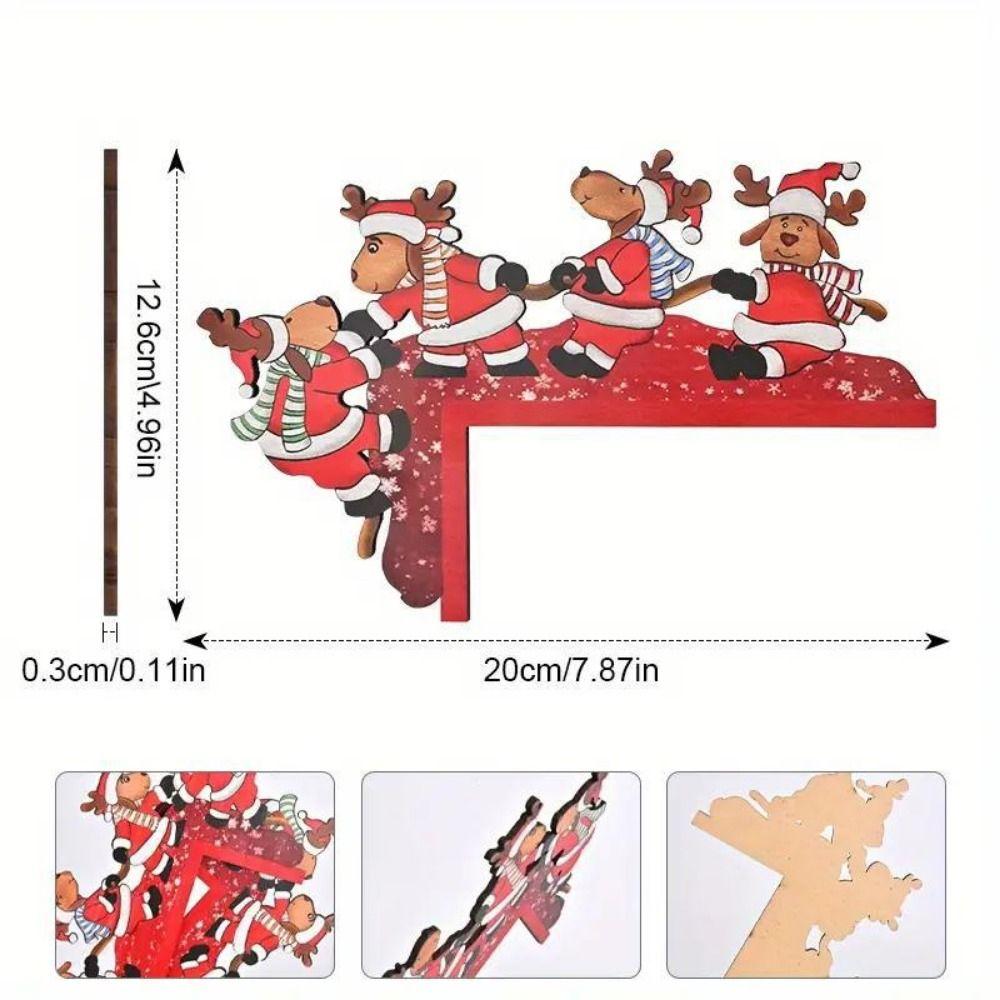 Wooden Christmas Door Frame Decoration Snowman Elk Santa Claus Gingerbread Man Merry Christmas Decor Festival Atmosphere