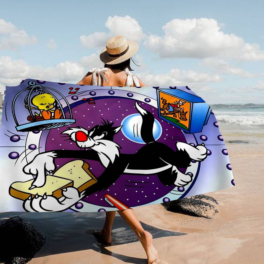 

Yellow Cartoon T-Tweetys Bird Anime Beach Swimming Towel Soft Absorbent Washcloth Children s Gifts For Kids Travel Camping Gym W40*H60(CM)