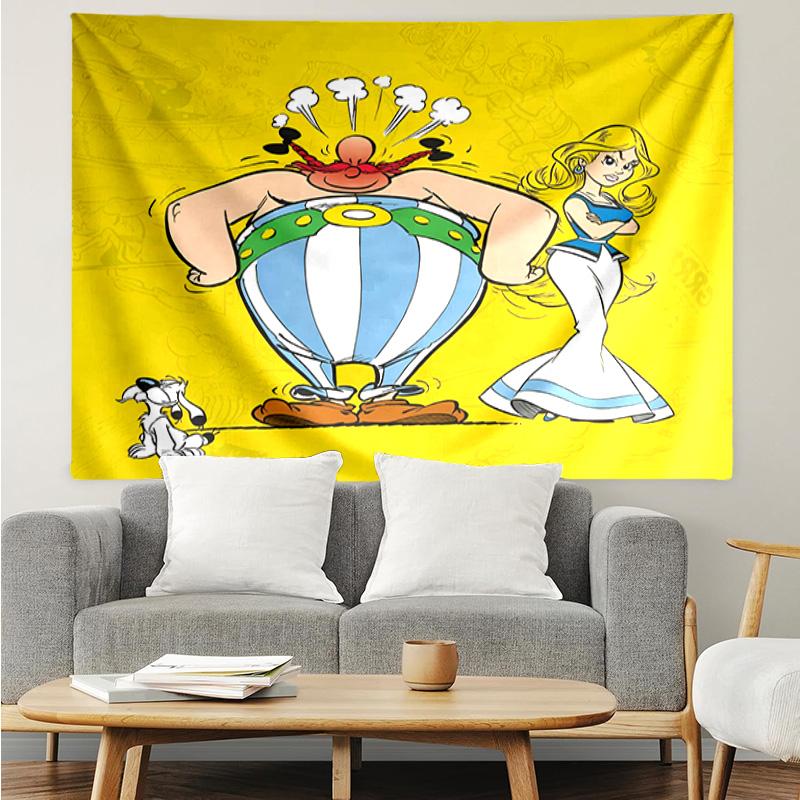 Asterix Freunde Schnelltrocknendes Wandtuch für Schlafzimmer, Wohnzimmer, Spielzimmer, Dekorations-Kunstzimmer Wandteppich Feiertags- und Geburtstagsgeschenke
