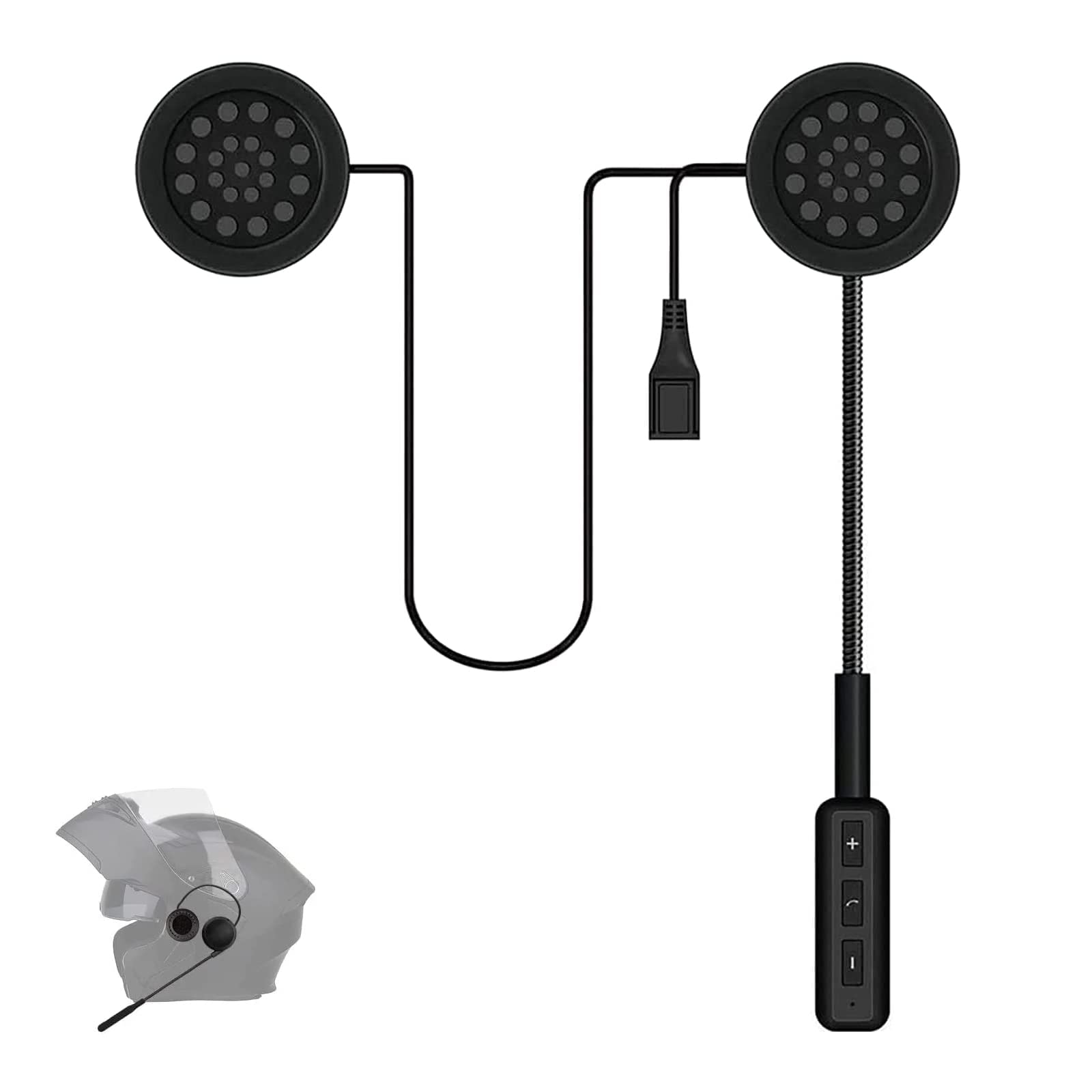 

[Improved Model] Motorcycle Helmet Headset, Wireless Bluetooth 5.0 Anti-Interference Earphones, Hands-Free, Automatic Receive, Noise Reduction,