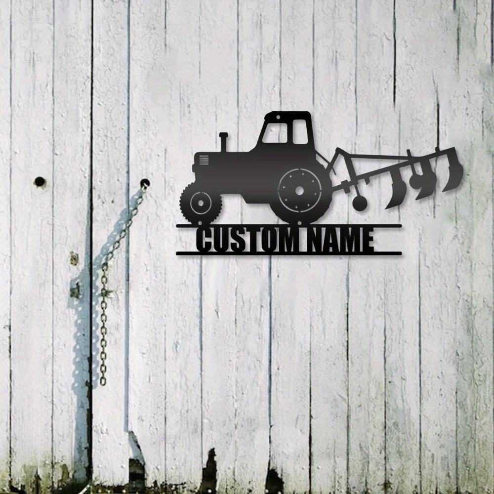 Custom Tractor Metal Wall Art for Farmhouse Decor Personalized Name Sign Gift