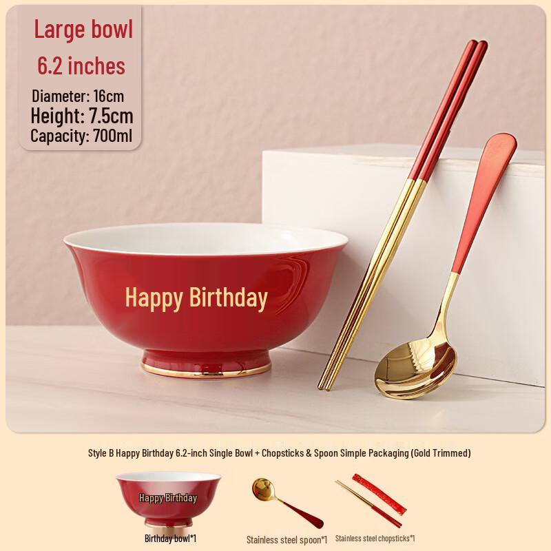 Birthday Longevity Noodle Bowl Set