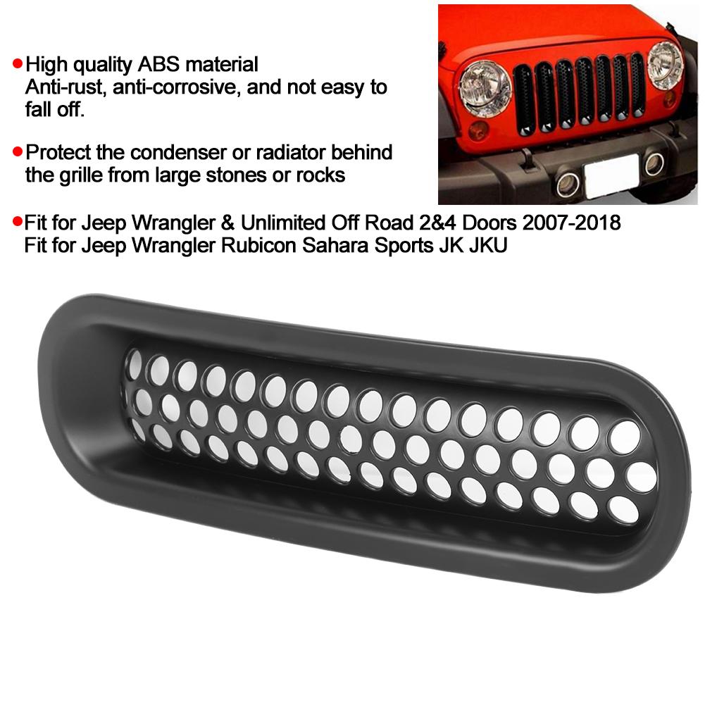 7pcs ABS Exterior Front Grilles Mesh Grill Fit For Jeep Wrangler 20072018 Black