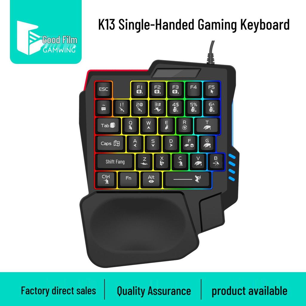 K13 One-Handed Gaming Keyboard: Universal Mobile & PC Game Accessory