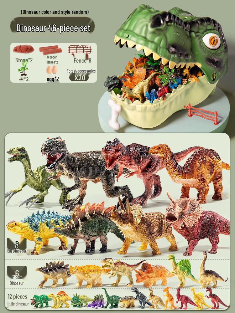 Dinosaur Toy Set: Tyrannosaurus & Triceratops Soft Rubber Figurines for Kids
