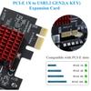 PCIE USB 3.1 GEN2 Type-E Expansion Card,10Gbps PCI Express 3.0 1X to 20Pin Front Panel Type C Connector for Windows 10/8