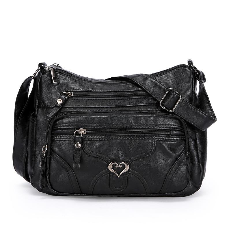 

Сумки для женщин среднего и пожилого возраста, новые женские рюкзаки из мягкой кожи, модные универсальные сумки-мессенджеры на одно плечо большой вместимости, женские чёрный