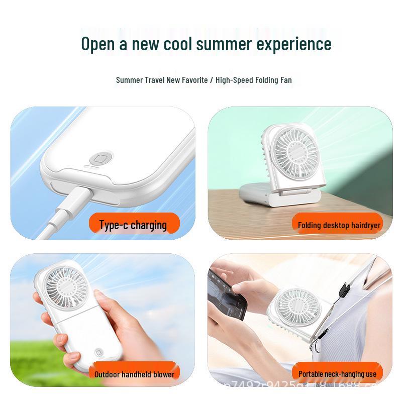 2026 High-Speed Neck-Hanging Portable Fan: Compact, Versatile Air Cannon for Home, Outdoor, and Desktop Use with Customizable Logo. Handheld X30 Mini Fan White