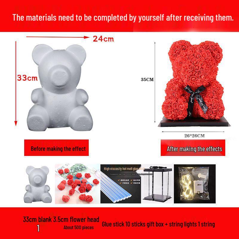 DIY Rose Bear Kit: Creative Foam Bear for Girlfriend's Birthday or Valentine's Day.