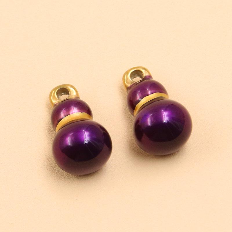 9x16mm Stainless Steel Enamel Seven-Star Gourd Pendant for Necklaces & Bracelets