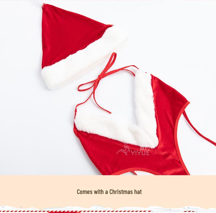 Yi Yue Lingerie Christmas Lace-Up Sleepwear Temptation Role Play Set 8344