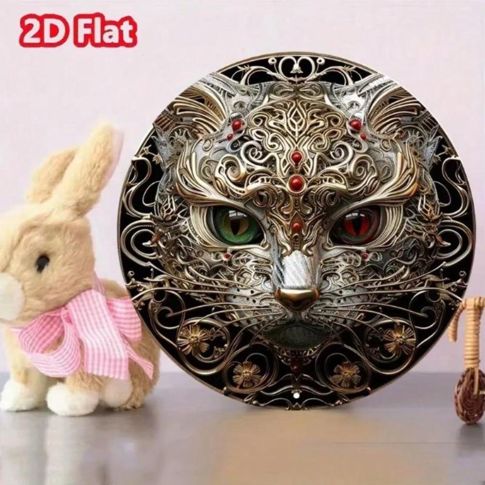 UV Resistant Metal Wall Art Silver Panda 8x8 Home Decor