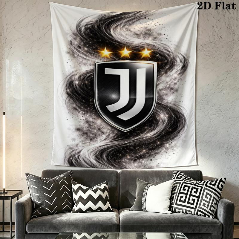 Juventus FC Wall Tapestry Aesthetic Wall Hanging Printed Fabric Blanket Decorative Tapestries for Bedroom Living Room Home Decor