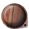 Japanese Walnut Wood Round Plate - Retro Style for Tea, Nuts, and Fruit