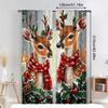 Christmas Reindeer Print Curtains   Pole Bag Curtains   Bedroom and Living Room Decoration   Home Decoration   Christmas Decoration