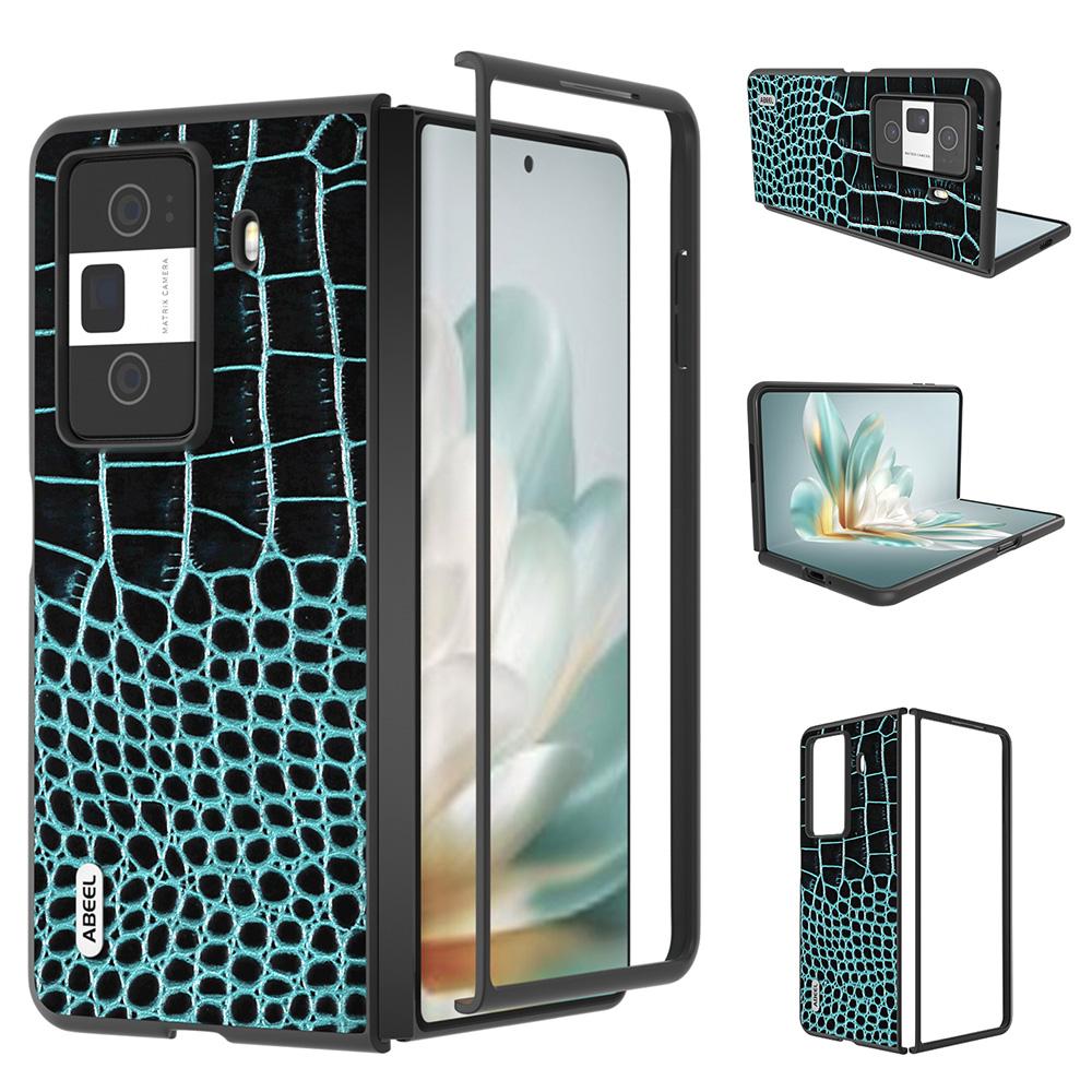 ABEEL For Honor Magic Vs3 5G Case Genuine Cow Leather Back Phone Cover Crocodile Texture