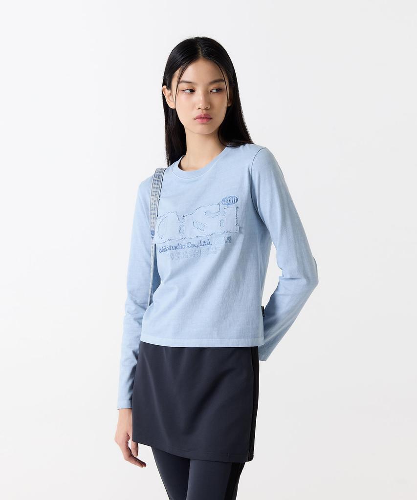 ODDSTUDIO Odsd Pigment Damaged Long Sleeve - Ash Sky