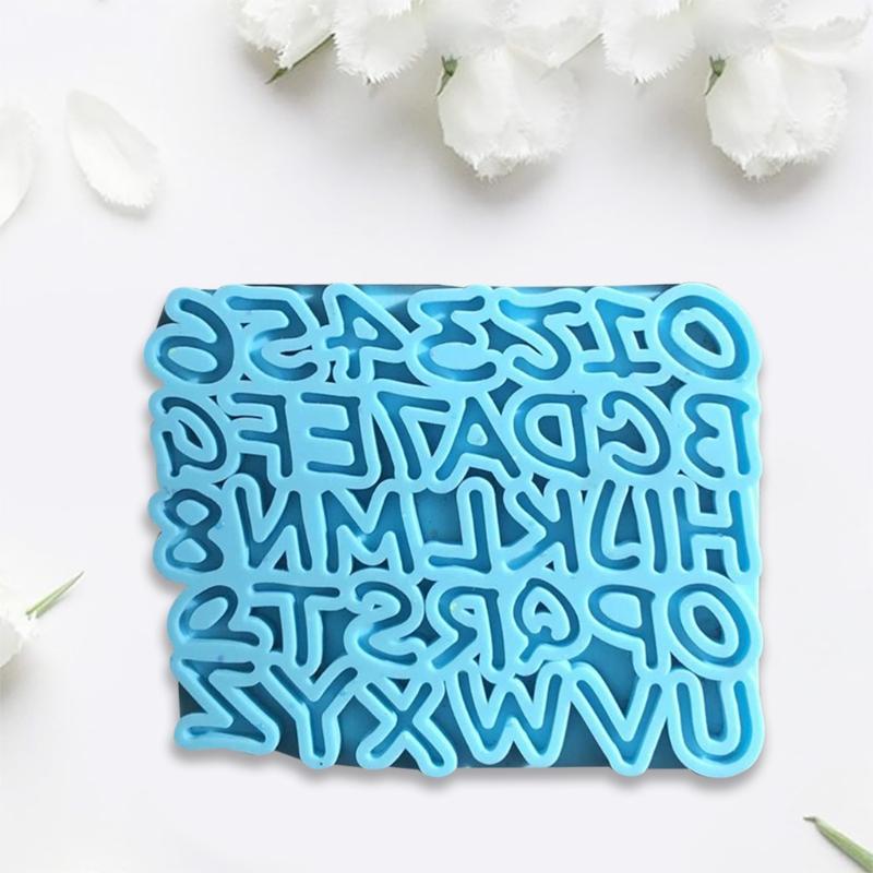 DIY Basteln Polymer Clay UV Epoxidform Englische Buchstaben Alphabete Zahlen Anhänger Dekorationen Schlüsselanhänger Harzform Silikonform