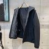 Men's Trendy Korean-Style Hooded Workwear Jacket - Slim, Solid Color, for Spring & Autumn